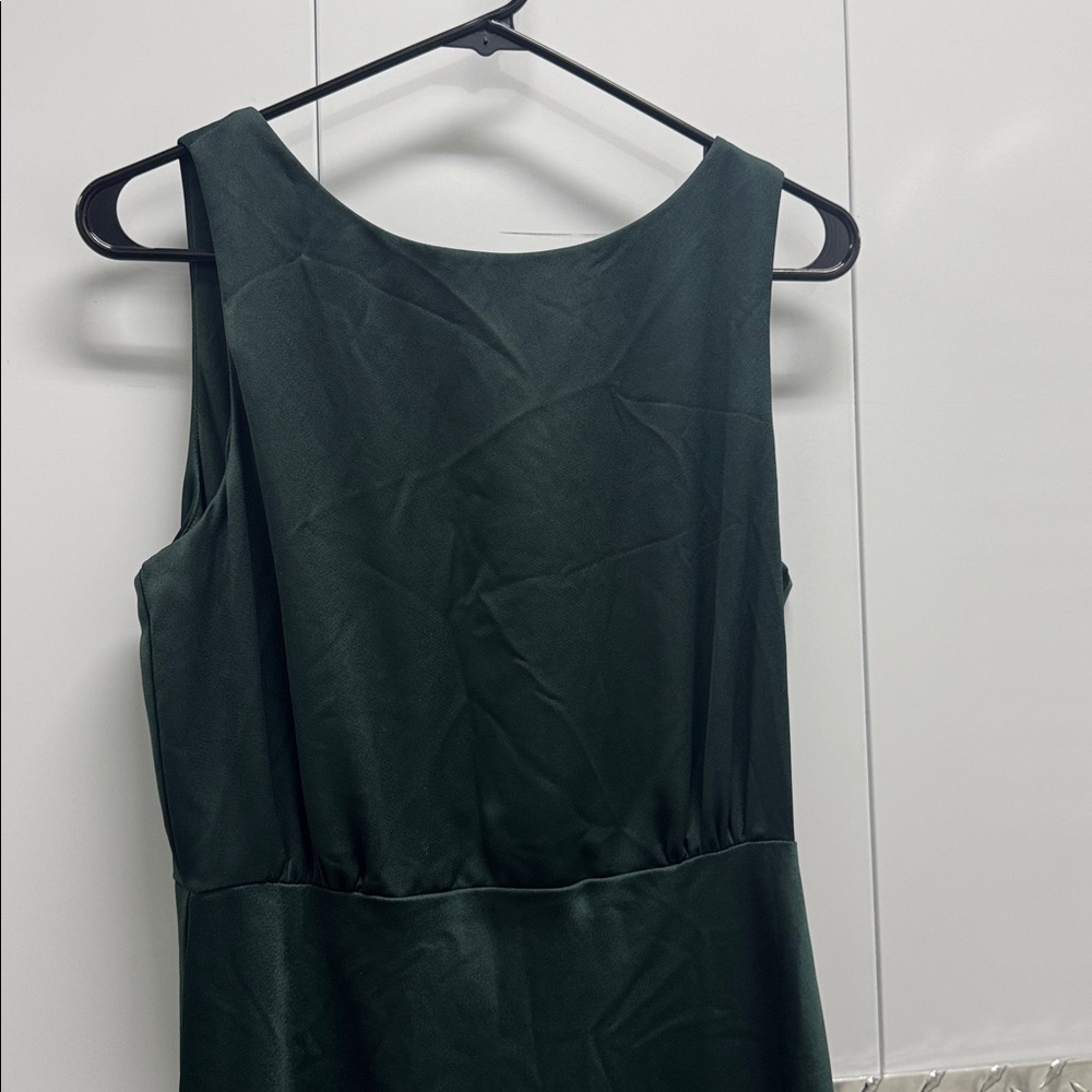 BHLDN Emerald Green Satin Maxi Dress - Picture 4 of 6